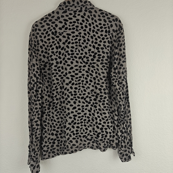 All Saints PIERO LS Cheetsh Printed Long Sleeve Button Down Shirt Size Medium - Picture 9 of 10